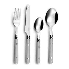 Amefa Saxo Cutlery for 4 People, Stainless Steel Plastic 18/0, Grey, 16-Piece Set