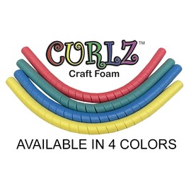 Oodles of Noodles 4 Pack Curlz Craft Foam for Crafts and Projects - 50 inch pre-Cut Spiral Green
