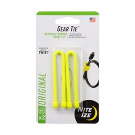 Nite Ize GT6-2PK-33 Original Gear Tie Neon Yellow Made in The USA, 2 Count (Pack of 1)