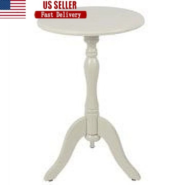 Unbranded Narrow Accent Table Round Pedestal End Table MDF Side