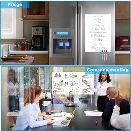 2 Pack Magnetic Portable Fridge Dry Erase Whiteboard Home Kitchen Memo Board for Refrigerator, Monthly Planner Sheet, Home, Office, School with 3 Whiteboard Markers, 2 Push Pin Magnets, 1 Eraser (A3)