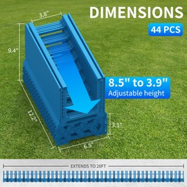 BEBOBLY RV Sewer Hose Support 20FT with Secure Rubber Band & Carry Strap, RV Sewer Hose Holder Adjust Height for Travel Trailers, RV, Campers | Avoiding Obstacles & Deep Cradles, Quick Setup/Collapse