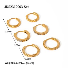 WEIMU 3 Pairs Earrings 18K Gold Hoop Earrings for Women Cute Fashion Hypoallergenic earrings Minimalist Jewelry Gift (Golden 1)
