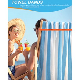12 Packs Towel Band Bulk for Beach Pool Lounge Chair Clip Vacation Essentials Travel Must Haves Palm Springs Cabo San Lucas Venice Trip Essentials Pueto Vallarta Nassau Cosaster Twelve
