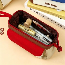 SIIXU High Capacity Pencil Case Bag, Waterproof, Stain-Resistant & Easy-to-Clean Aesthetic Organizer Pouch, Portable Box for School & Journaling Supplies (for Teens, Boys & Girls)