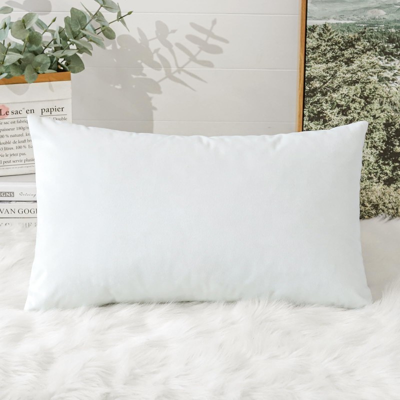 Artscope Luxury Velvet Cushion Covers Decorative Rectangle Pillowcases Soft Solid