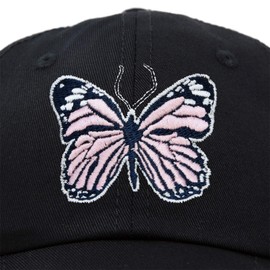 Dalix - Gorro de mujer con diseño de mariposas, color rosa, Negro, AdjusMesa
