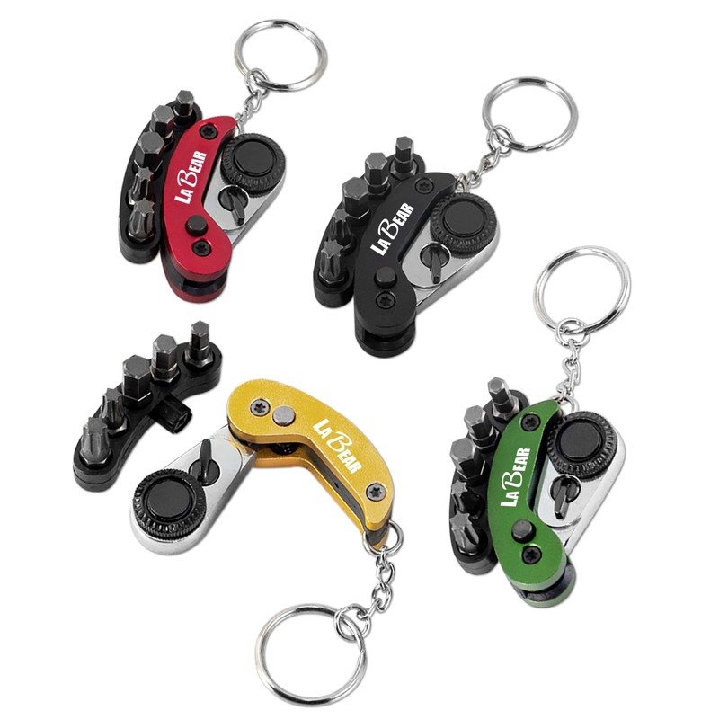 LABEAR - Golden Mini Folding Ratchet Screwdriver Set, 72-Tooth Reversible