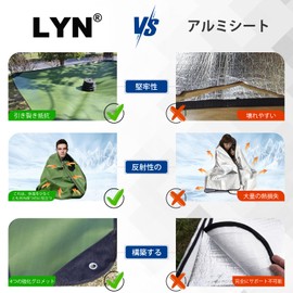 Thermal Insulation: LYN All-Weather Heavy Solar Emergency Life Saving Blanket - Reflects Dark, Space Heat Infrared - Can Block Polyester Film/Foil Insulation for Rescue, Backup, Camping, Hiking,