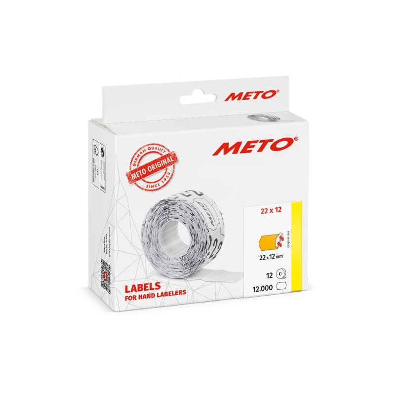 Meto Price Gun Labels (22 x 12 mm, Permanent, Fluorine