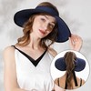 Livingston Straw Visors for Women Roll Up Wide Brim Foldable
