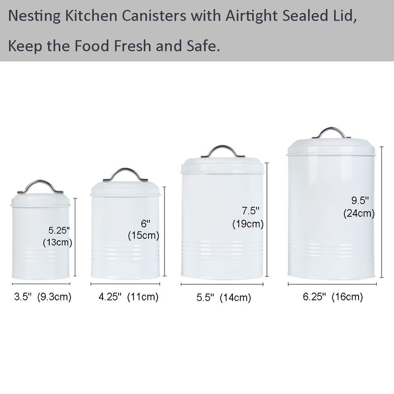 Brightalk Nesting Canisters Sets for the Kitchen, Set of 4