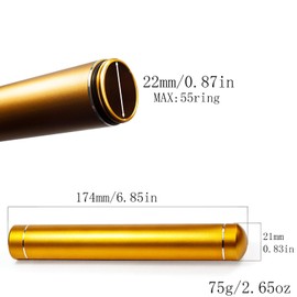 Defuzie Cigar Tube,Aluminum Single Cigar Travel Storage Airtight Cigar Humidor Case Cigar Holder,Smell Proof,Waterproof (Gold)