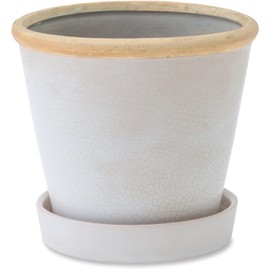 Posh Living 30737 Snow Glossy Pot 5.3 x 5.3 x 5.1 inches (13.5 x 13.5 x 13 cm)