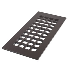 Reggio Register Square Floor Register 4X10. Oil Rubbed Bronze Cast Aluminum Vent Covers for Home Floors. Features an Underside Lip; Without Mounting Holes. Made in The USA | G612-ARBNH