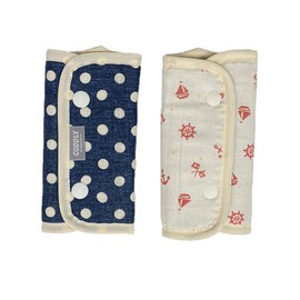Nihon ETEX Cadry Shoulder Cover Reversible [Made in Japan] Double Gauze Dot Navy x Marine Red 0 Months ~