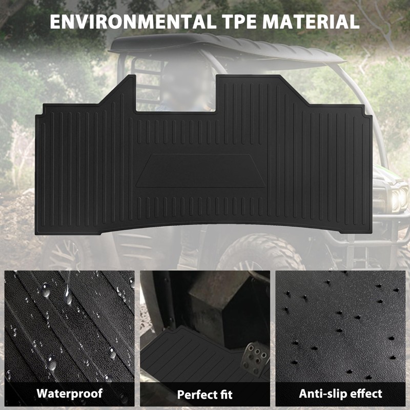 SAUTVS TPE Floor Mat for Kawasaki Mule, Rubber Front Row