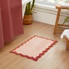MONDAY MOOSE Bath Mat with Scalloped Wavy Ripple Design, Microfiber