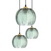 KCO Lighting 3-Light Modern Green Striped Glass Pendant Light Nordic