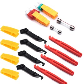 Dancepandas Fuse Puller Car 12 Pieces Universal Glass Fuse Puller Plastic Blade Fuse Puller Car Fuses Insert Tool for Removal (Red Black Yellow)