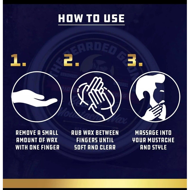 GBS G.B.S Mustache Wax Extra Strong Hold Fragrance Free 1oz