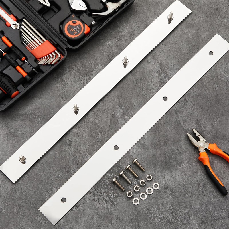 MorningRo 2 Pieces 24 Studded Mud Flap Top Plate, Stainless