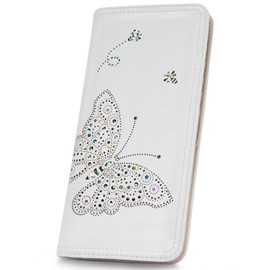 KITEVIUN Bifold Womens Wallet RFID Blocking Slim Wallets for Women with Zipper Butterfly Design Wallet Women