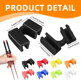 Pack of 8 Chopstick Helper, Training Chopsticks Helper Connector for Adults, Beginner, Trainers or Learner, Chopsticks Not Included (8 Color)