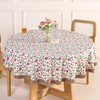 DecorAvenue Hand Block Printed Cotton Tablecloth – Elegant Floral Design,