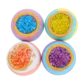 IWOWHERO 4-pack Essential Oil Sea Salt Bath Set Portable Spa Bubble Balls Natural Relaxing Bath Balls 120g Fragrant Bath Accessories