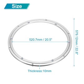 MECCANIXITY Aluminum Lazy Susan 24 Inch Turntable Ring Large Bearing Metal Rotating Turntable Bearings Swivel Plate Hardware for Round Dining-Table Showcase Display Stand Services Silver