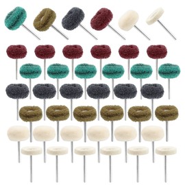 Aracombie 60 Pack 1 Inch Abrasive Polishing Wheel, Small Buffing Wheels Rotary Polishing Kit, 1/8 Inch Shank Jewelers Polishing Tool for Metal Jewelry Acrylic, 10 Each of 6 Different Grits