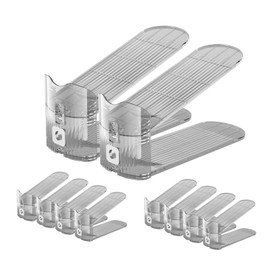 CiBiZi Clear Shoe Slots Organizers 10Pack Shoe Stacker Organizer for Closet Shoe Stackers for a Pair of Shoes Shoe Display Shelf Shoe Rack Holders Space Saver Organizador de Zapatos (Grey)