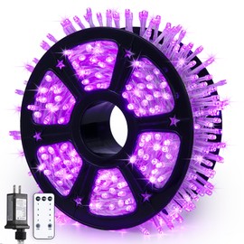 JMEXSUSS 600 LED Purple Christmas Lights Outdoor Indoor, 168ft Purple LED Christmas Tree Lights Plug in, Purple Fairy String Lights for Outside Patio Fireplace Party Christmas Tree Decorations