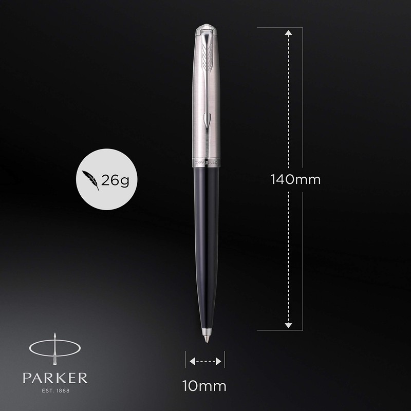 Parker Ballpoint Pen 51 Black CT, Medium Point, Oil-Based, Gift