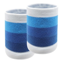 Pack of 2 Sweatband Wrists, Sports Wristbands, Elastic Sweatband, Fitness Sweatband, Cotton Sweatband Arm for Football, Basketball and Tennis Sports (Blue)