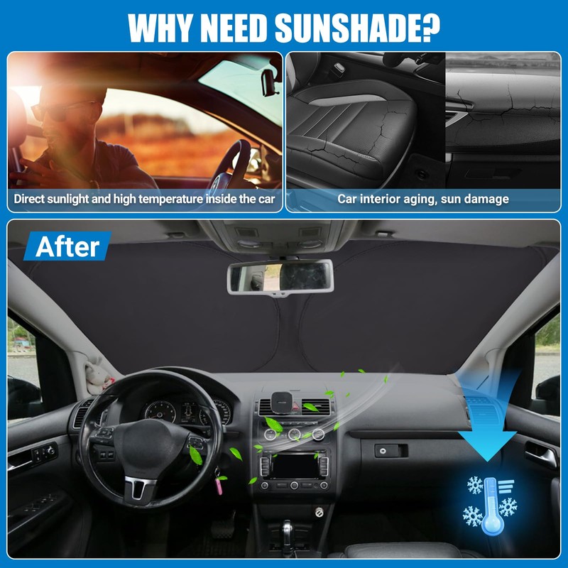 XCBYT Sun Protection Car Windscreen Interior Compatible with VW Touran
