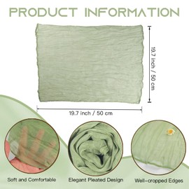 120 Pack Gauze Cheesecloth Napkins 19.7 x 19.7 Inch Dinner Cloth Napkins Bulk, Soft Table Napkins with Wrinkle Decorative Sage Green Cloth Napkins for Home Wedding Rustic Table Decoration