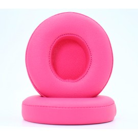 Replacement Ear Pads Compatible with Beats Solo 2.0 Solo 3.0 Wired Wireless Headphones Soft Comfort Protein Leather Memory Foam Resilient（Rose red）