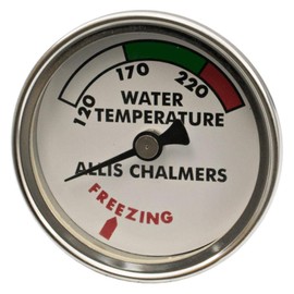 RAParts 70213675 Fits Allis Chalmers Water Temperature Gauge with White face Fits Allis Chalmers B IB C CA RC WC WD WD45 WF