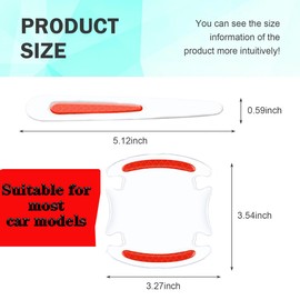 JRSMBCG 8pcs Clear Car Door Handle Scratch Protector，Clear-Transparent & 3D Carbon Fiber-Marking,Anti Scratch,Universal Auto Door Handle Anti Scratch Cover Guard (White)