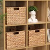 12x12x10in Water Hyacinth Storage Basket Large, Folding Cube Woven Wicker