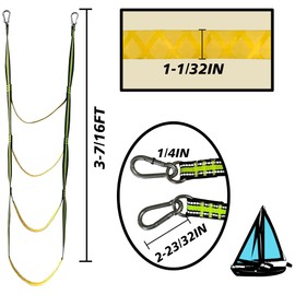 4 Step Folding Boat Rope Ladder, Portable Marine Rope Ladder, Assist Boarding Rope Ladder, Swim Ladder for Climbing Inflatable Boat, Kayak, Motorboat, Canoeing, Sailboat, Fishing Boat, 440lbs