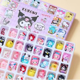 Kuromi 40PCS Cute Cartoon Character Miniature Random Gift Set