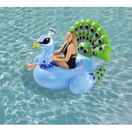 SLOOSH 62" Blue Giant Peacock Raft Swimming Pool Float Lake River Beach Inflatable