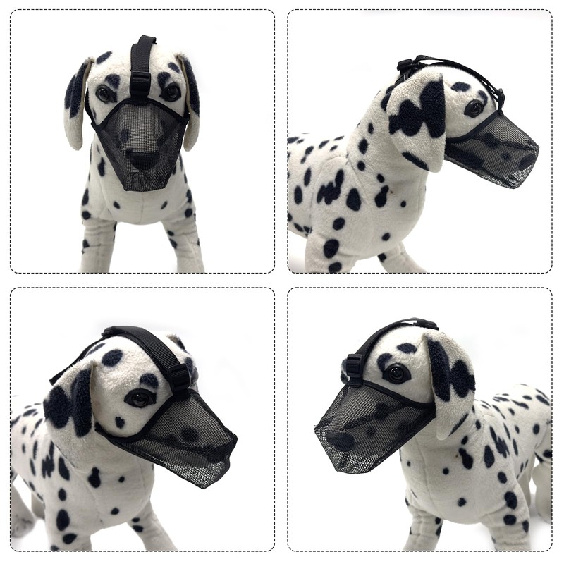 Dog Muzzle with Rounded Mesh, Breathable Muzzle for Small, Medium