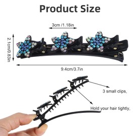 Fenglin-joy Hair Clips with Sparkling Crystal Stones, Pack of 6 Braided Hair Clips Women's Hummingbird Hair Clip Hair Clips for Women Women