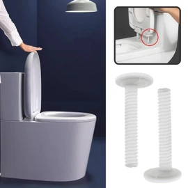 LT Easiyl 4 Pair Toilet Seat Repair Screws Kits Toilet Lid Screw Plastic Toilet Cover Hinge Bolt White Toilet Seat Repair Fitting for Toilet Seat Repair Thread Diameter 10mm Length 60mm