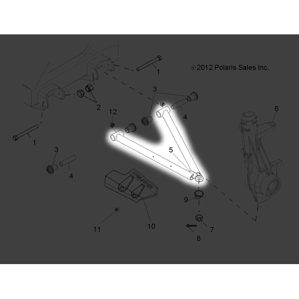 Polaris Ranger A-Frame Weld, Left, Matte Black, Genuine OEM Part 1543616-458, Qty 1