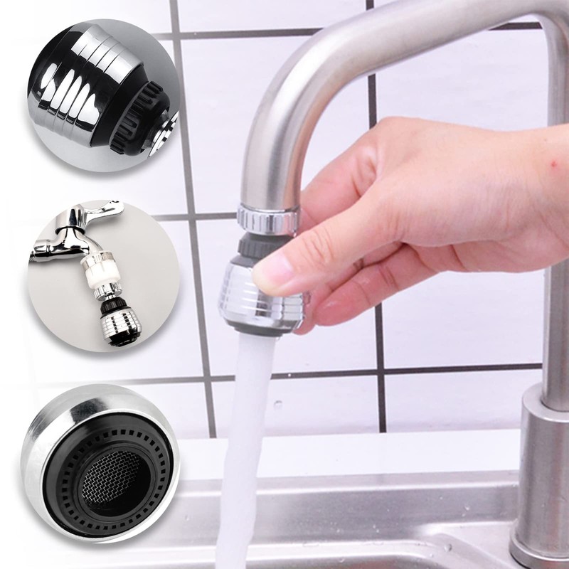 Pack of 2 Tap Extension, Tap Aerator, Tap Attachment, Rotating